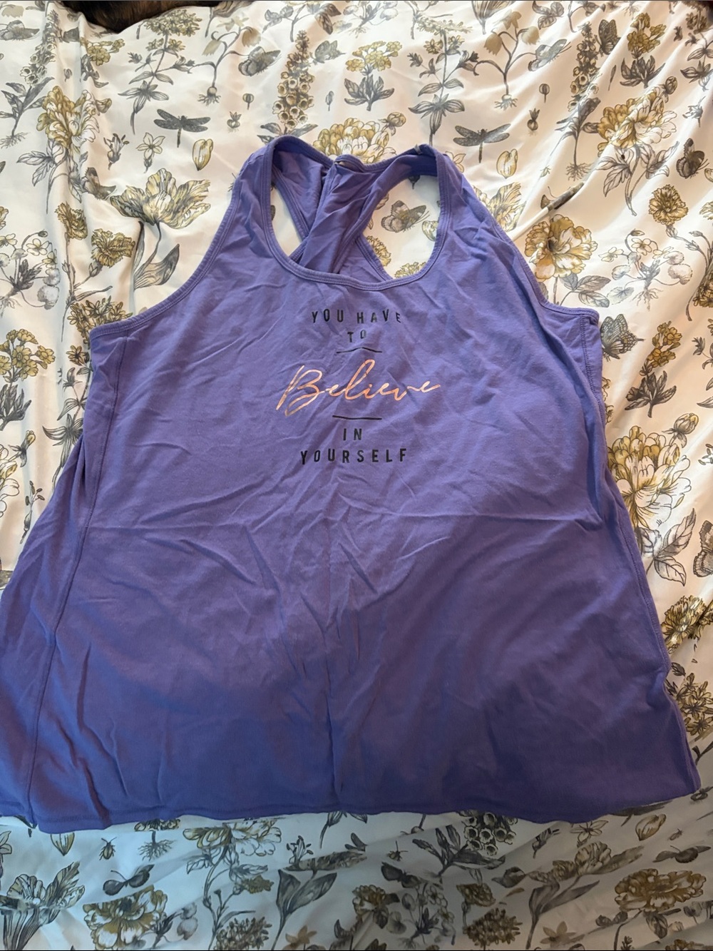 Believe In Yourself Purple Women's‎ Racerback Tank Top